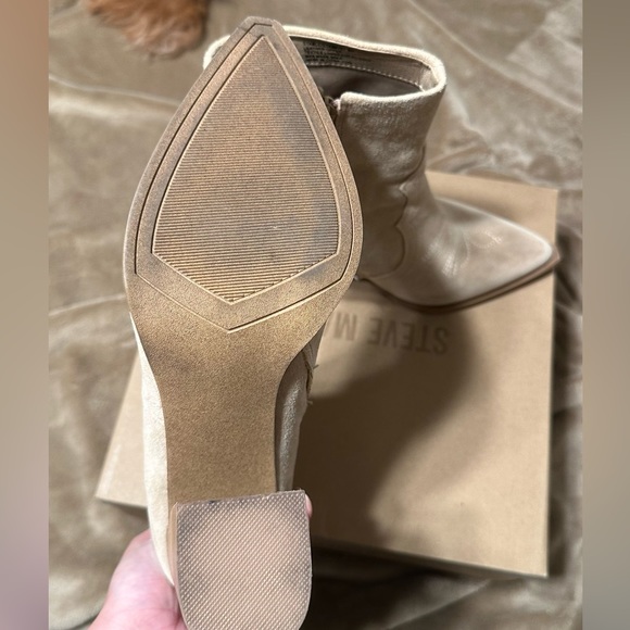 Sand Suede Steve Madden Booties - Picture 3 of 9